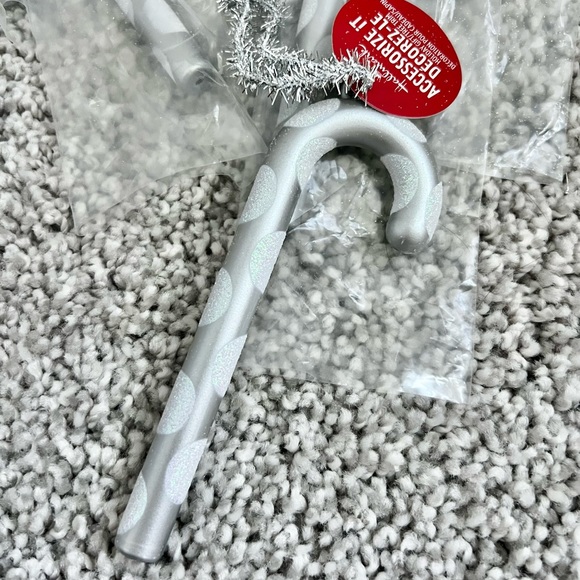 Hallmark 6” Silver Plastic Candy Cane Christmas Tree Ornaments / Gift Trim 15qty - Picture 3 of 11